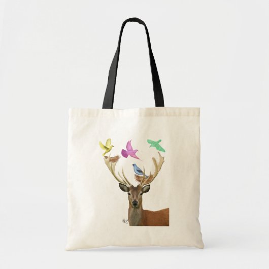 Tote Bag Nids des cerfs et des oiseaux Pastel Shades (Devant)
