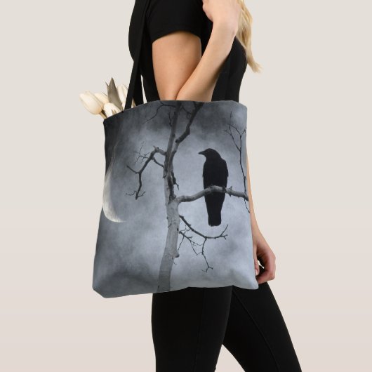 Tote Bag Night Crow (De près)