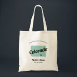 Tote Bag N'Importe Quel Colorado Carte Mariage Welcome Bag,<br><div class="desc">Un sac cadeau de bienvenue mariage pour les clients extérieurs à la ville à votre mariage, avec l'image du Colorado. Vous pouvez modifier les couleurs pour n'importe quelle partie de ce design, ainsi que déplacer le coeur à l'emplacement de votre mariage. Pour modifier les couleurs, cliquez sur personnaliser, puis sur...</div>