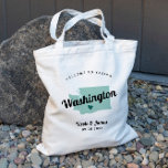 Tote Bag N'importe quelle couleur Washington State Map Mari<br><div class="desc">Un sac cadeau de bienvenue mariage pour les visiteurs en dehors de la ville à votre mariage, avec l'image de Washington State. Vous pouvez modifier les couleurs pour n'importe quelle partie de ce design, ainsi que déplacer le coeur à l'emplacement de votre mariage. Pour modifier les couleurs, cliquez sur personnaliser,...</div>