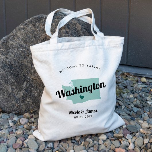 Tote Bag N'importe quelle couleur Washington State Map Mari