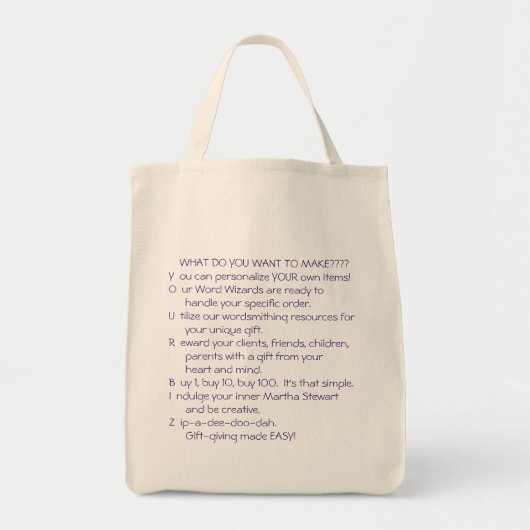 TOTE BAG N'IMPORTE QUI, QUELQUE CHOSE TOUTE QUANTITÉ ! ! ! (Devant)