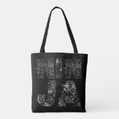 Tote Bag Ninja Beau Texte Blanc Sur Noir (Dos)