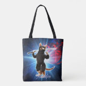 Tote Bag Ninja Chat dans l'espace. (Dos)