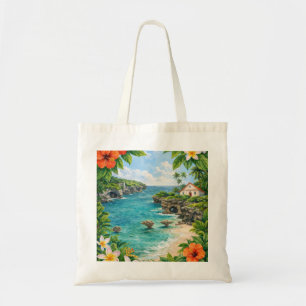 Tote Bag Niue Côte Tropicale Hibiscus & Plumeria Plage