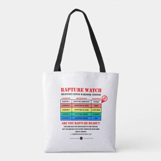 Tote Bag Niveaux d'alerte de Rapture (Dos)