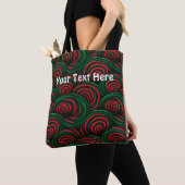 Tote Bag Noël 3D, rouge et vert (De près)