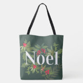 Tote Bag Noel à feuillage persistant feuilles et des baies (Dos)