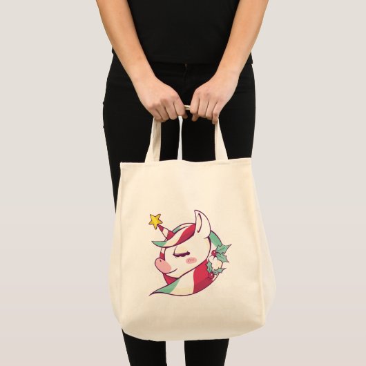 Tote Bag Noël à la licorne (Devant (produit))