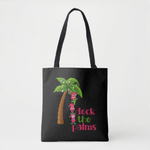 Tote Bag NOËL À LA PLAGE graphique SANTAS ELVES PALM