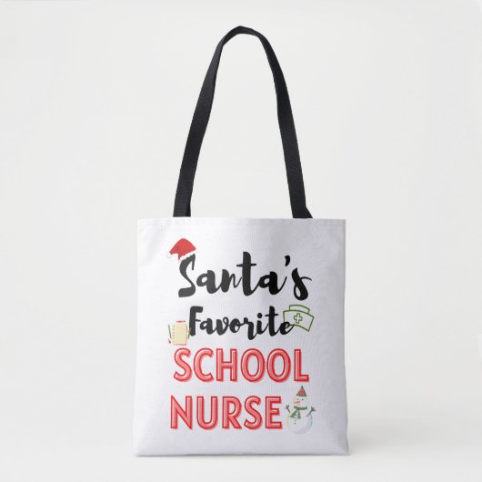 Tote Bag Noël à l'infirmière scolaire (Devant)