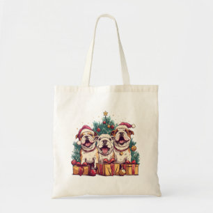 Tote Bag Noël Anglais Chien de Chien De Fer Chapeau