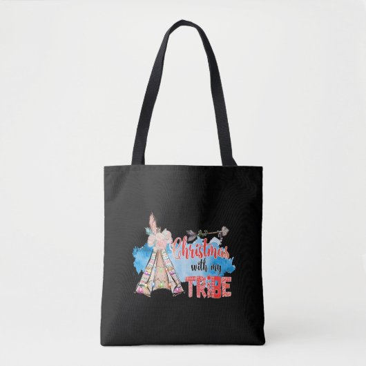 Tote Bag Noël avec ma tribu (Devant)