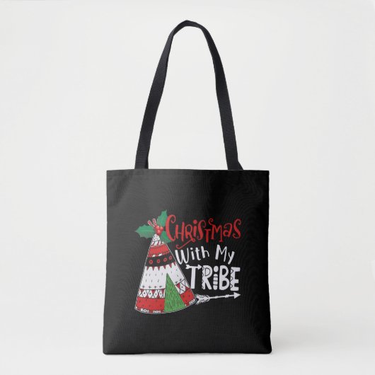 Tote Bag Noël avec ma tribu (Devant)
