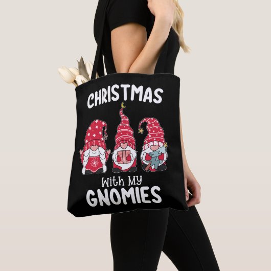 Tote Bag Noël Avec Mes Gnomies Gnomes (De près)