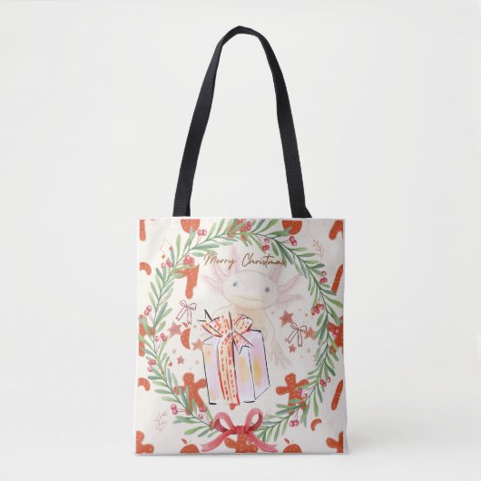 Tote Bag Noël Axolotl (Devant)