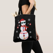 Tote Bag Noël Baseball Snowman Santa Hat Cadeau (De près)