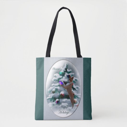 Tote Bag Noël Basenji (Devant)