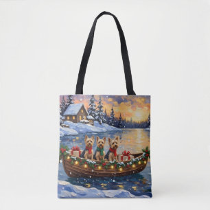 Tote Bag Noël Bateau Yorkipoo Fêtes