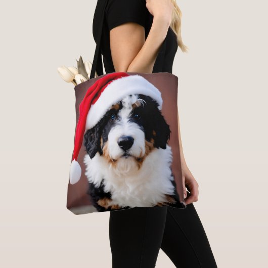 Tote Bag Noël Bernedoodle (De près)