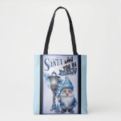 Tote Bag Noël bleu Cutie rétro (Devant)