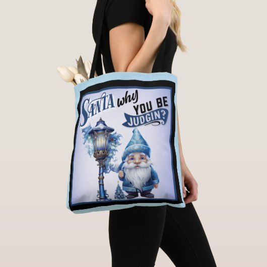 Tote Bag Noël bleu Cutie rétro (De près)
