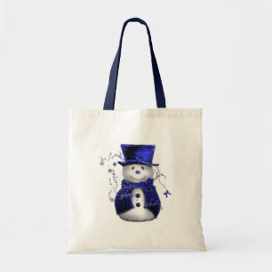 Tote Bag Noël Blue Snowman