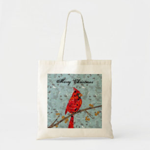Tote Bag Noël Cardinal oiseau collage