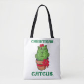 Tote Bag Noël Catcus Vacances Cactus Dessin (Devant)
