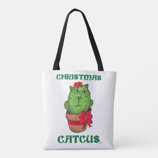 Tote Bag Noël Catcus Vacances Cactus Dessin (Dos)