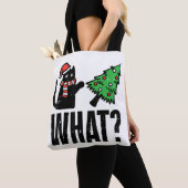 Tote Bag Noël Chat Tipping Xmas Tree Drôle (De près)