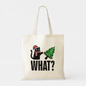 Tote Bag Noël Chat Tipping Xmas Tree Drôle (Dos)
