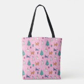 Tote Bag Noël Chats et arbres Motif de vacances (Dos)