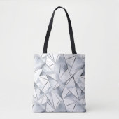 Tote Bag Noël Chic Silver White Triangles (Devant)