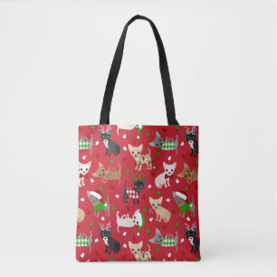 Tote Bag Noël Chihuahua Tous les manteaux
