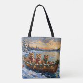 Tote Bag Noël Chow Chow Bateau Fêtes (Dos)