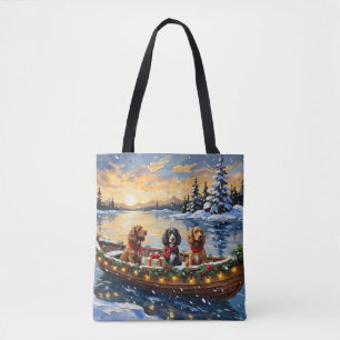 Tote Bag Noël Cocker Spaniel Bateau Fêtes