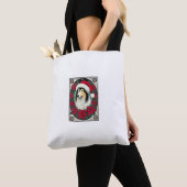 Tote Bag Noël Collie Chien Illustration Yule Collies 4 (De près)