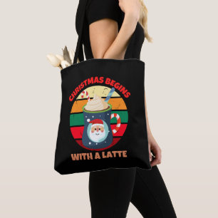 TOTE BAG NOËL COMMENCE AVEC UNE LATTE