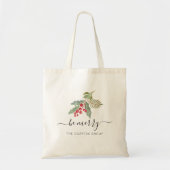 Tote Bag Noël d'affaires Aquarelle Verdure (Devant)