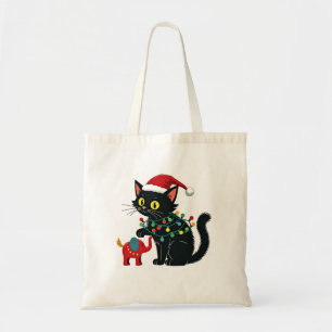 Tote Bag Noël Dame Chat sans Enfants Kamala Trump