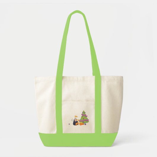 Tote Bag Noël d'ange de pingouin (Devant)