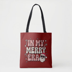 Tote Bag Noël dans mon époque joyeuse, Noël mignon et funky