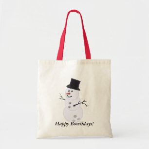 Tote Bag Noël de bonhomme de neige de boule de bowling