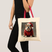 Tote Bag Noël de Bulldog anglais (Devant (produit))