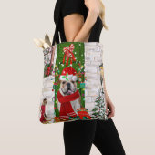 Tote Bag Noël de Bulldog anglais (De près)