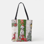 Tote Bag Noël de chien dalmate (Dos)