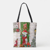 Tote Bag Noël de Chien Husky Sibérien (Dos)