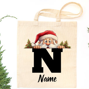 Tote Bag Noël de famille monographique Père Noël personnali