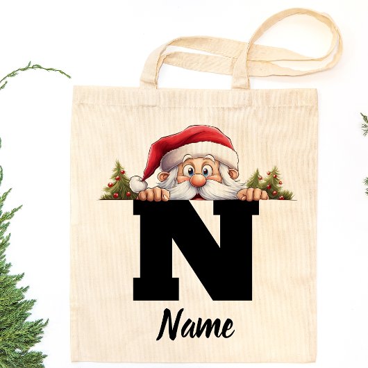 Tote Bag Noël de famille monographique Père Noël personnali